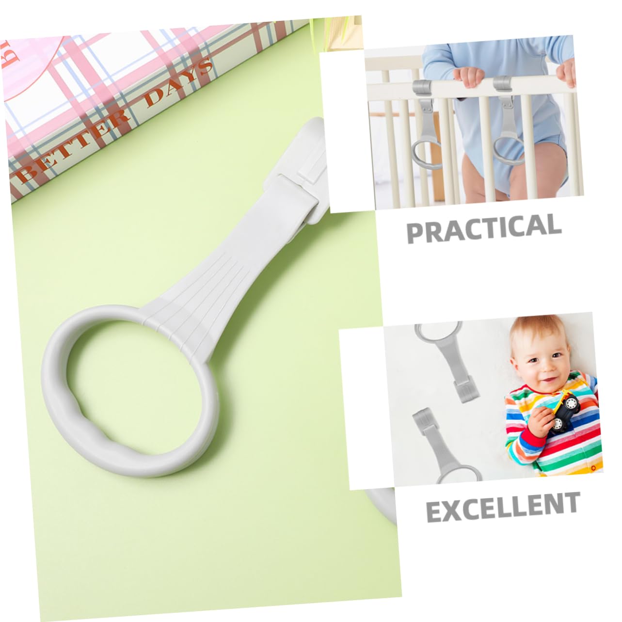 HAPINARY Playpen Infant Toddler Stand up Rings Durable Crib Pull Ring Safe Learning Walking Aid