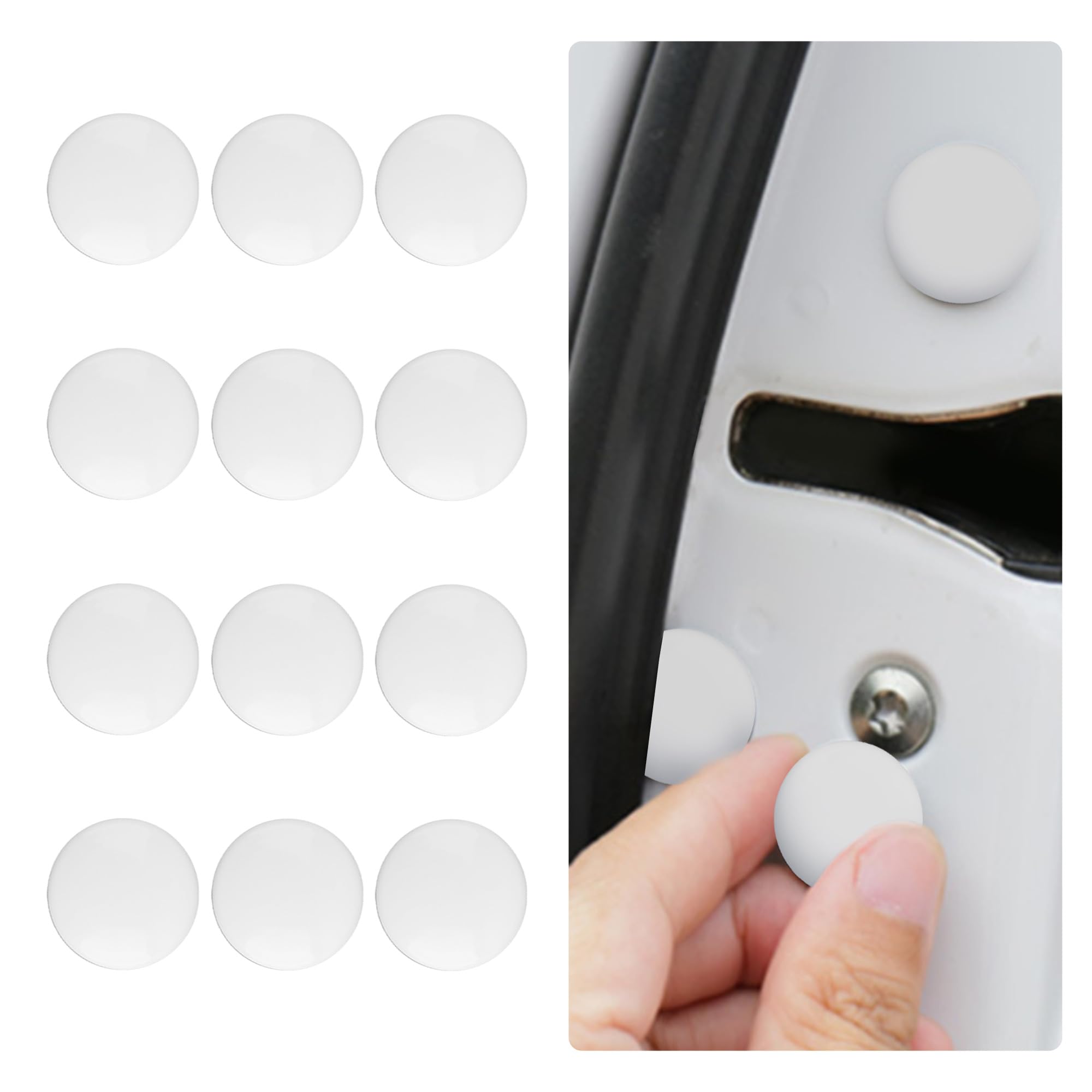 12PCS Car Door Protectors,Car Door Protector Edge Guards for Protecting Door Screw Covers,Universal Self-Adhesive Car Door Edge Protector Car Accessories for Car Truck SUV (White)