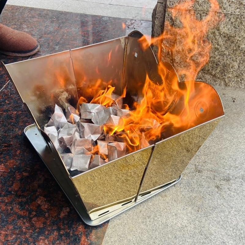 Incinerador Plegable,incinerador de Jardín, Contenedores for Quemar Basura, Hoguera for Exteriores, Adecuado for Basura, Hojas de Jardín(Silver)
