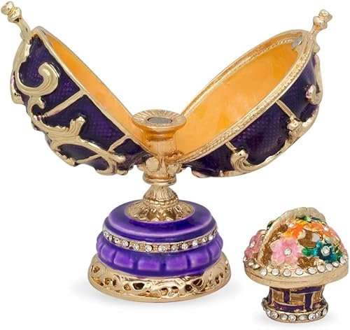 Miniatura 3 de BestPysanky 1899-1903 Flores de primavera Royal Imperial Huevo de Pascua 3.4 pulgadas