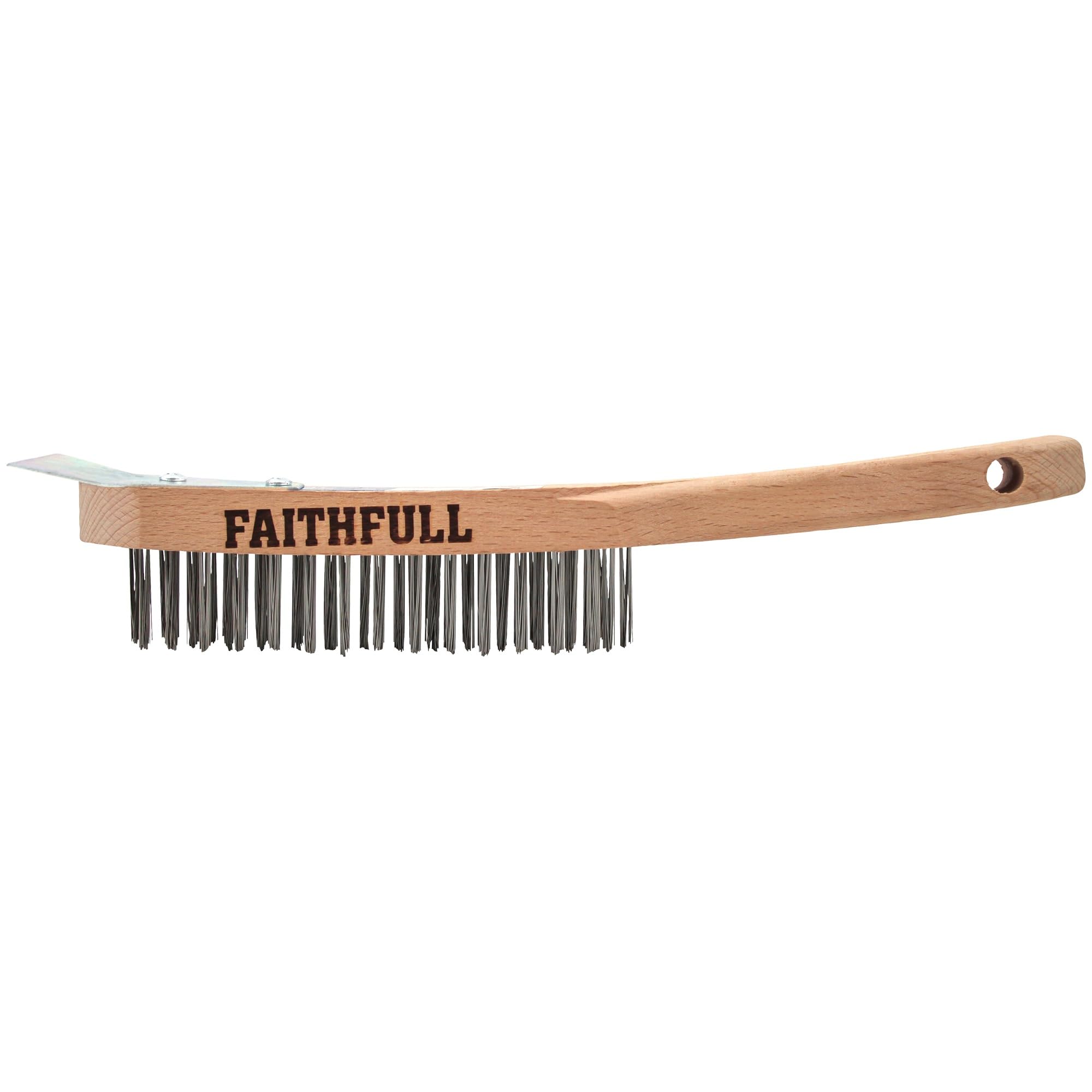 Faithfull Lightweight Scratch Brush With Scraper Four Row Fai5804srf 5023969012063