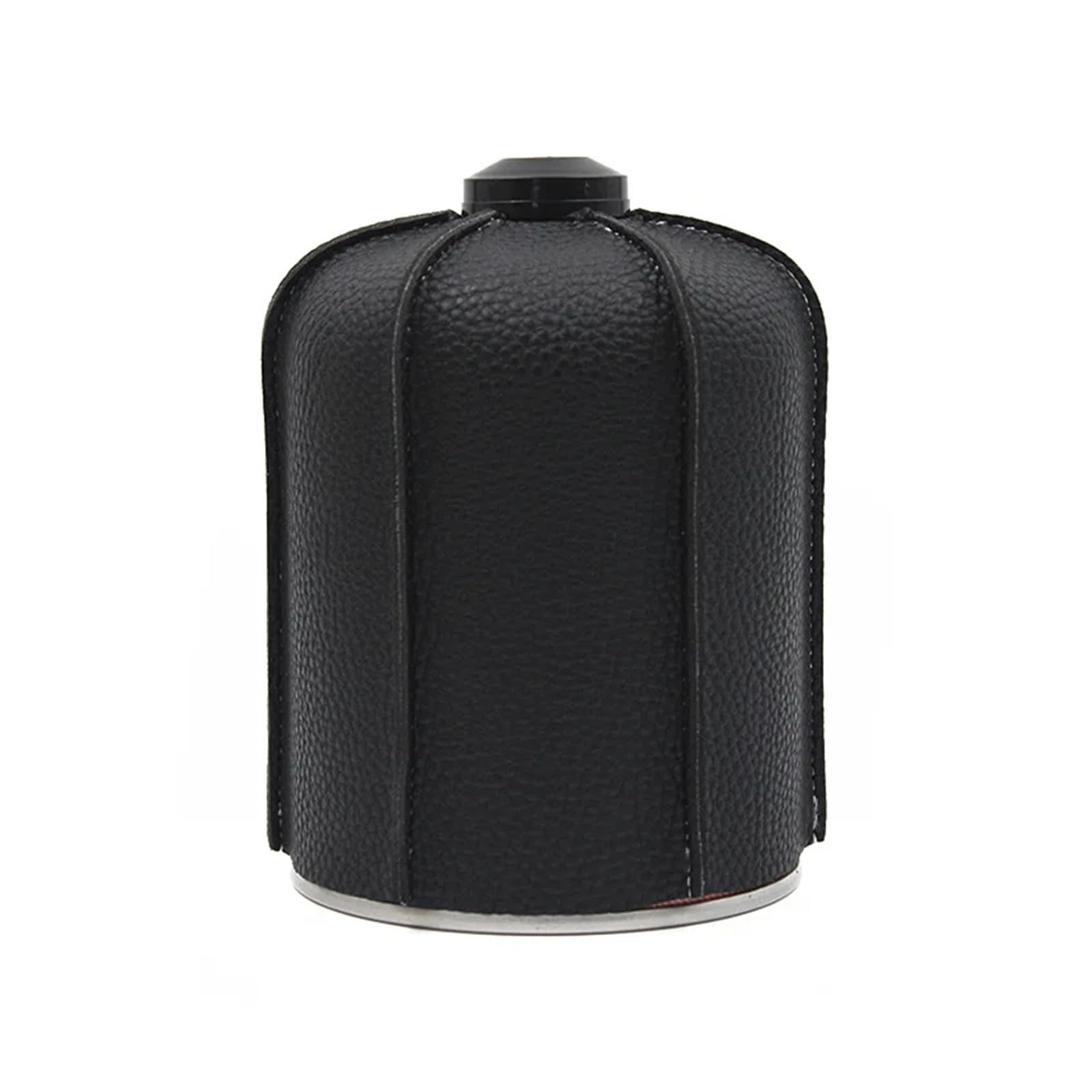 1 Piece Leather Cover for Outdoor Camping Flat Gas Canister, Protection for Alpine Picnic, Butane (Black L)