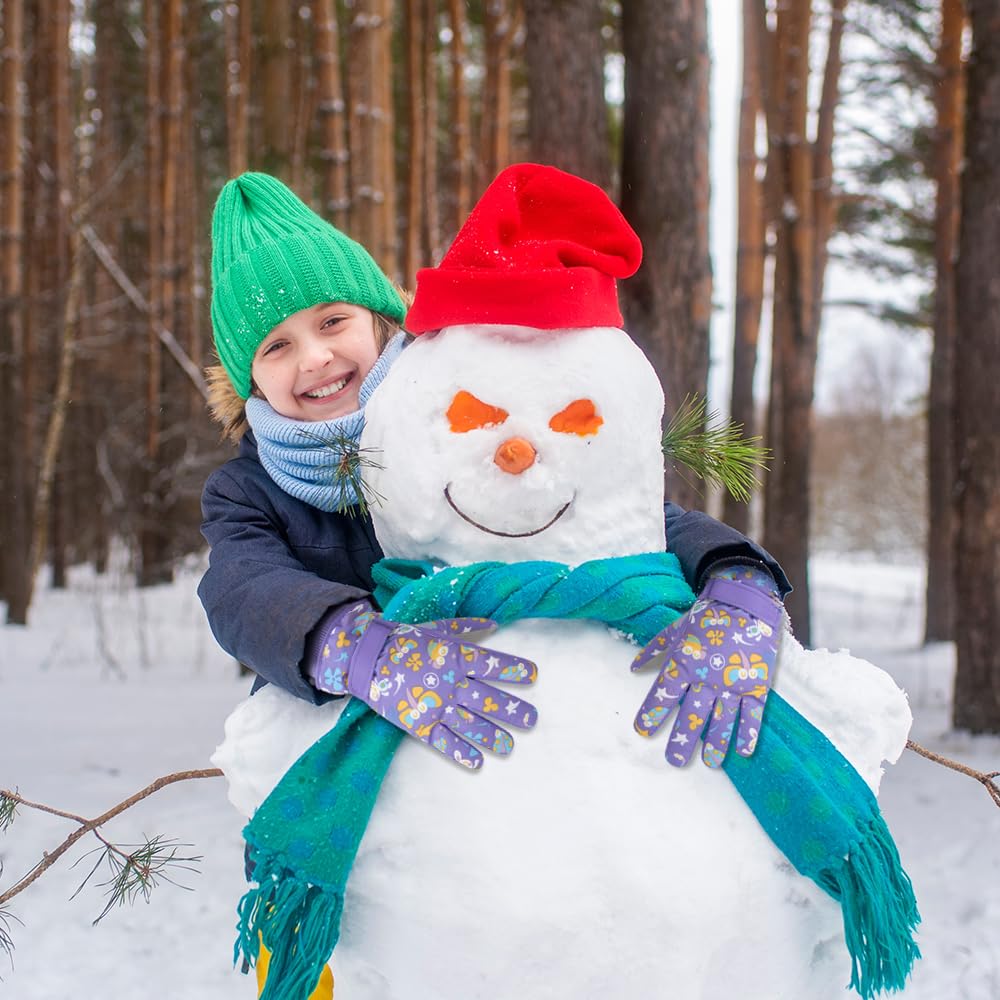 Mizikuu Gants De Ski Enfant Chauds Et Imperméables - Moufles Hiver Avec Poignets Réglables Pour Garçon Et Fille