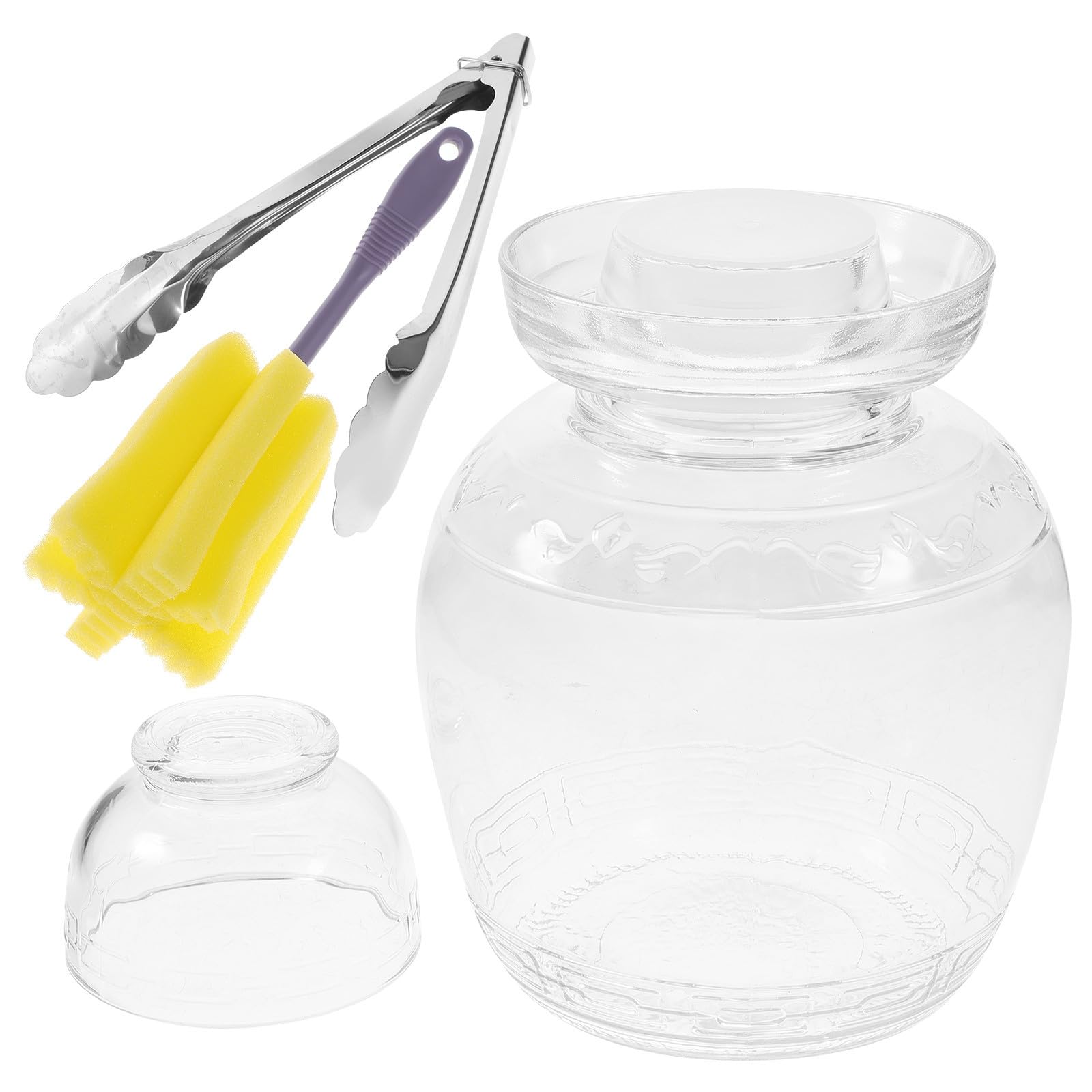 Barattolo e Conservazione Alimentare in Vetro per Fermentazione da 2,5kg Coperchio Ermetico, Superficie Liscia e Confezione Pratica Stili multipli per Ristorante Stili multipli