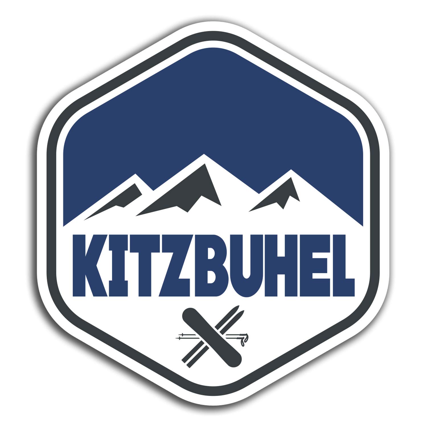 Destination Vinyl Ltd Multi 2 X 10Cm Kitzbuhel Skiing Vinyl Stickers - Travel Sticker Laptop Luggage #23843 (10Cm Tall)