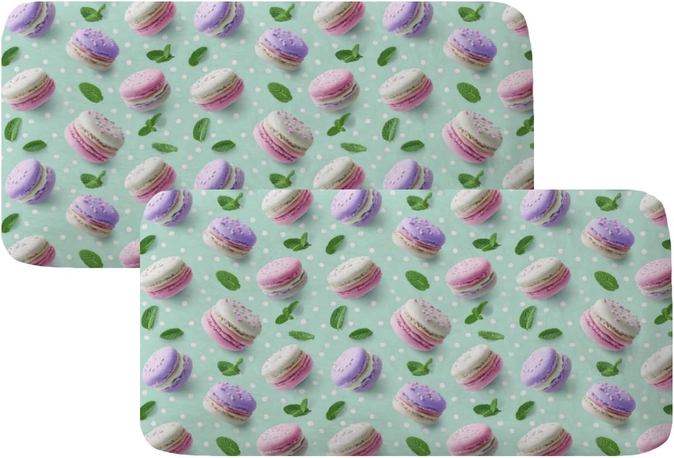 Macaron Hearts Treat Art Loveseat Covers Couch Covers for 2 Cushion Couch, 2-Piece Stretch Sofa Slipcovers Anti-Slip Washable Furniture Protectors for Dogs Pets