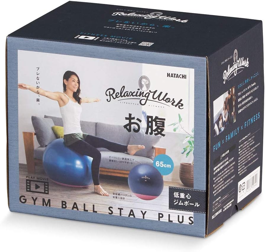 リラクシングワーク(Relaxing Work) HATACHI StayPlus Gym Ball, 25.6 inches (65 cm)