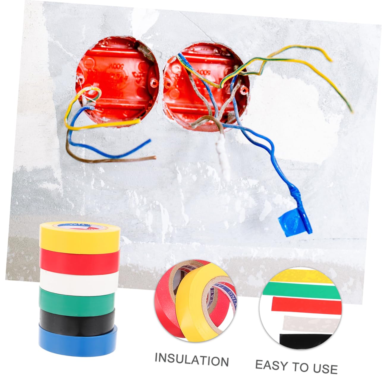 nastro isolante, 12 rotoli di nastri isolanti elettrici for uso interno ed esterno for il fissaggio fili e cavi