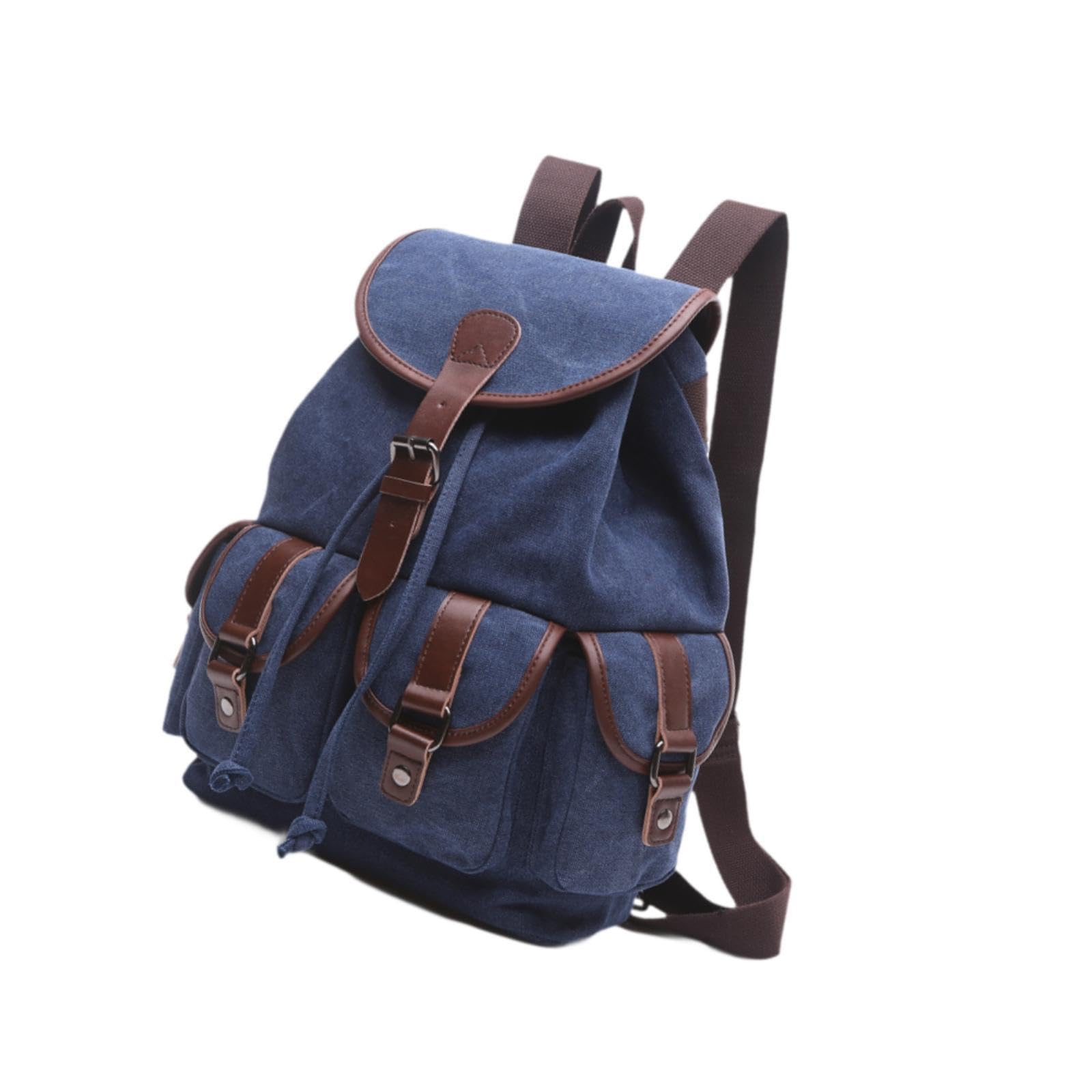 Canvas Backpack Schoolbag Back Pack Ladies for Girls School Backpack Dark Blue-image-18