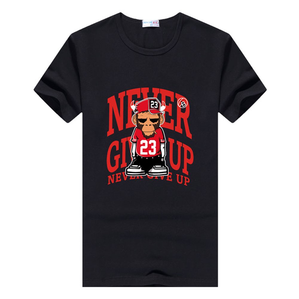 Men's T-Shirts for men Milk Silk Cotton O-Neck Basketball Never Give UP