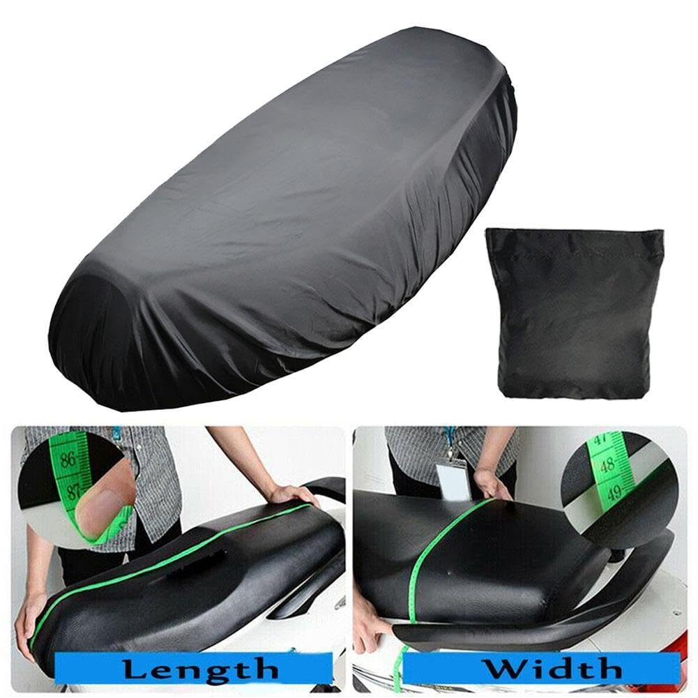 Motorfiets-regenstoelhoes universeel, flexibel, waterdicht, zadelhoes, zwart, stof, zon, motoraccessoires UV, 210D