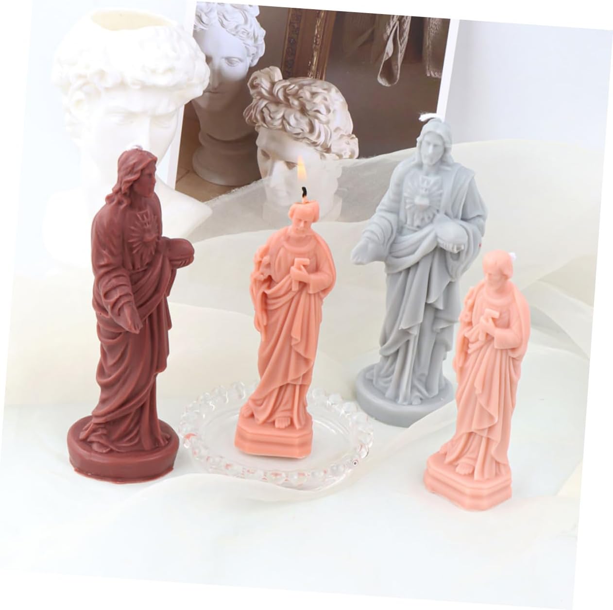 Jesus Candle Silicone Mold DIY Mold for Soap and Resin Crafting for Handmade Candle Making and Art Supplies