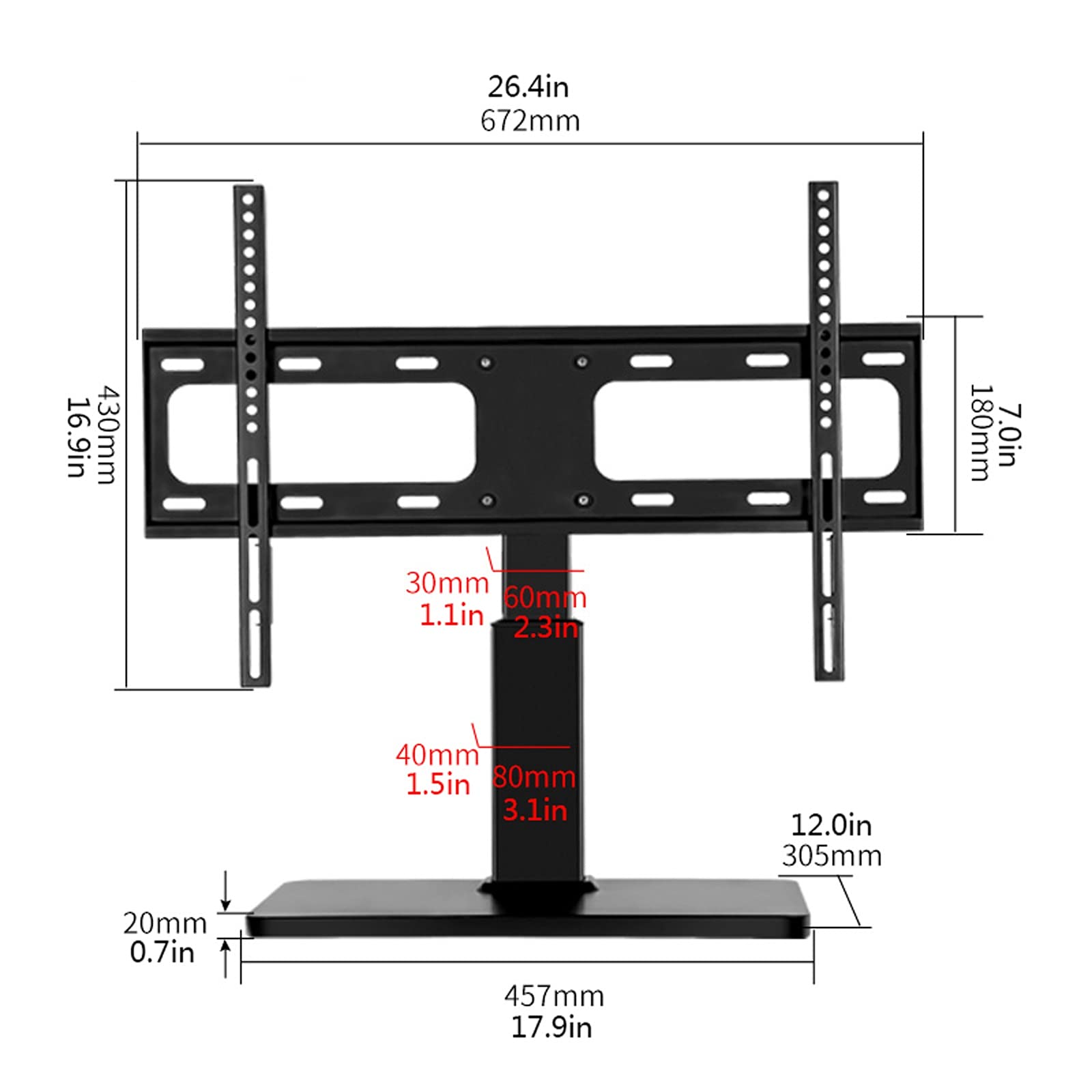 tv Stand TV BASE DESKTOP. LCD. Monitor Stand Universal Punch-Free TV Staffa rotante per la maggior parte dei TV a 32-70 pollici con max VESA 60. 0x400mm, supporta fino a 99 libbre .per casa, ufficio