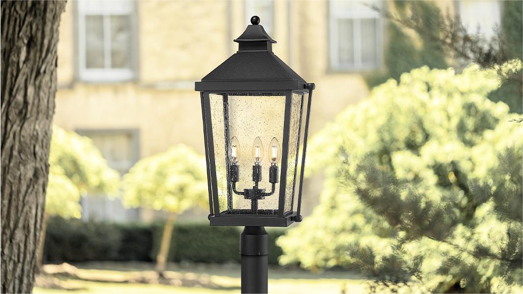 zeyu Large Outdoor Lamp Post, 26'' 3-Light Post Light Fixture for