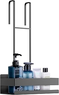 ZUNTO Czarna półka prysznicowa do zawieszenia, regał prysznicowy, bez wiercenia, kosz prysznicowy ze stali nierdzewnej, regał prysznicowy do zawieszenia na drzwiach prysznicowych