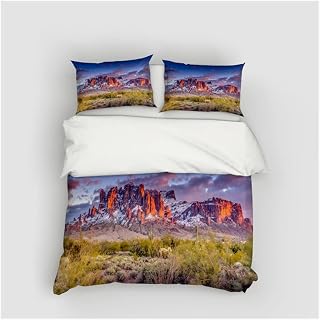 YASTOOLS Paisaje Natural Montaña 3D Cubierta de edredón Ubicación Cubierta nórdica Capa for Cama for Cama 150 180 Cubierta de edredón for Cama Doble(3,US King259x229cm)