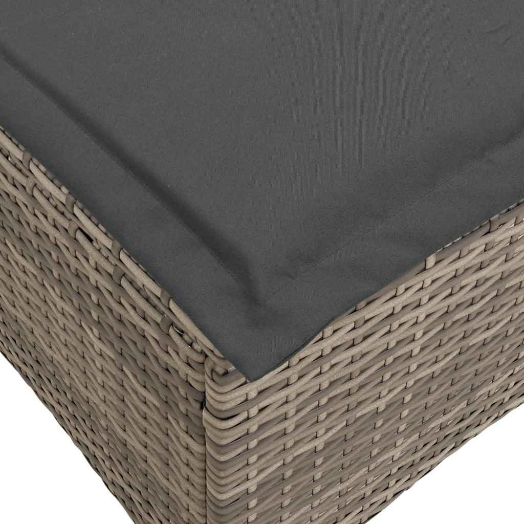 vidaXL Gartensofa mit Liegefunktion Kissen L-Form Grau Poly Rattan, Gartensofa, Sofa mit Liegefunktion, Außensofa, Outdoor Sofa, Terrassensofa