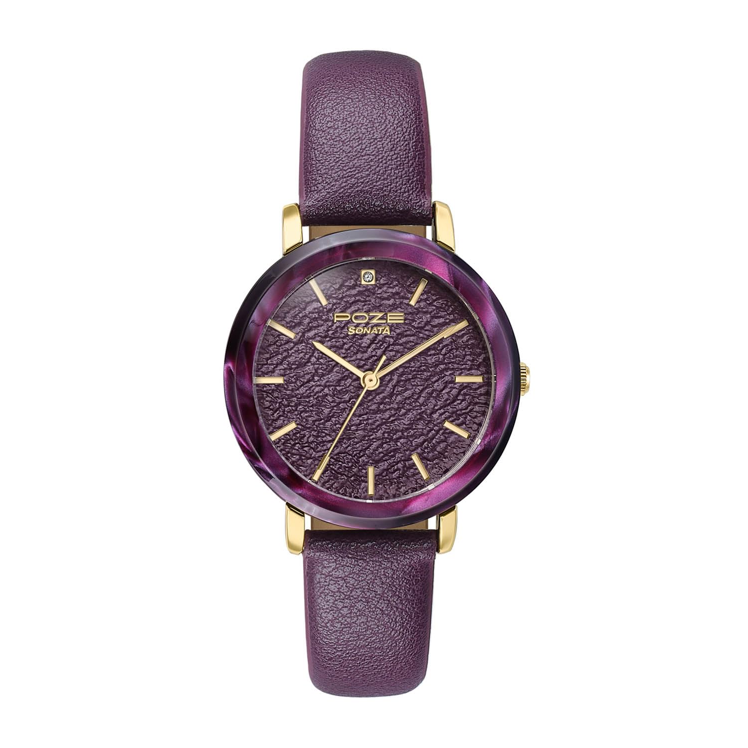 Sonata Poze 8 Quartz Analog with Purple Dial Purple PU Leather Strap Watch for Women - SP80165KL01W-image-44