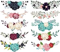 Adonisaon 10PCS Colorful Flower Iron-On Patches - Heat Transfer Stickers for T-Shirts, Jeans, Jackets, Bags & DIY Clothing Decor
