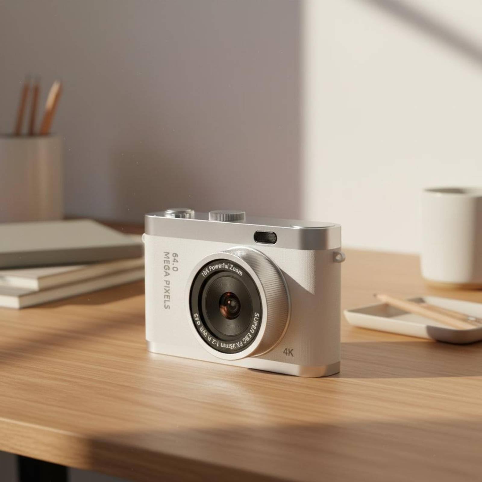 BNF®Retro Compact Camera | SnapPro Dual Lens Selfie Camera | Built-in LED Flash, Auto Focus, 5000W Effective Pixel Sensor, 1080P HD Video, Brown, High-Resolution Imaging, Twin Lens Versatility, Design-image-7