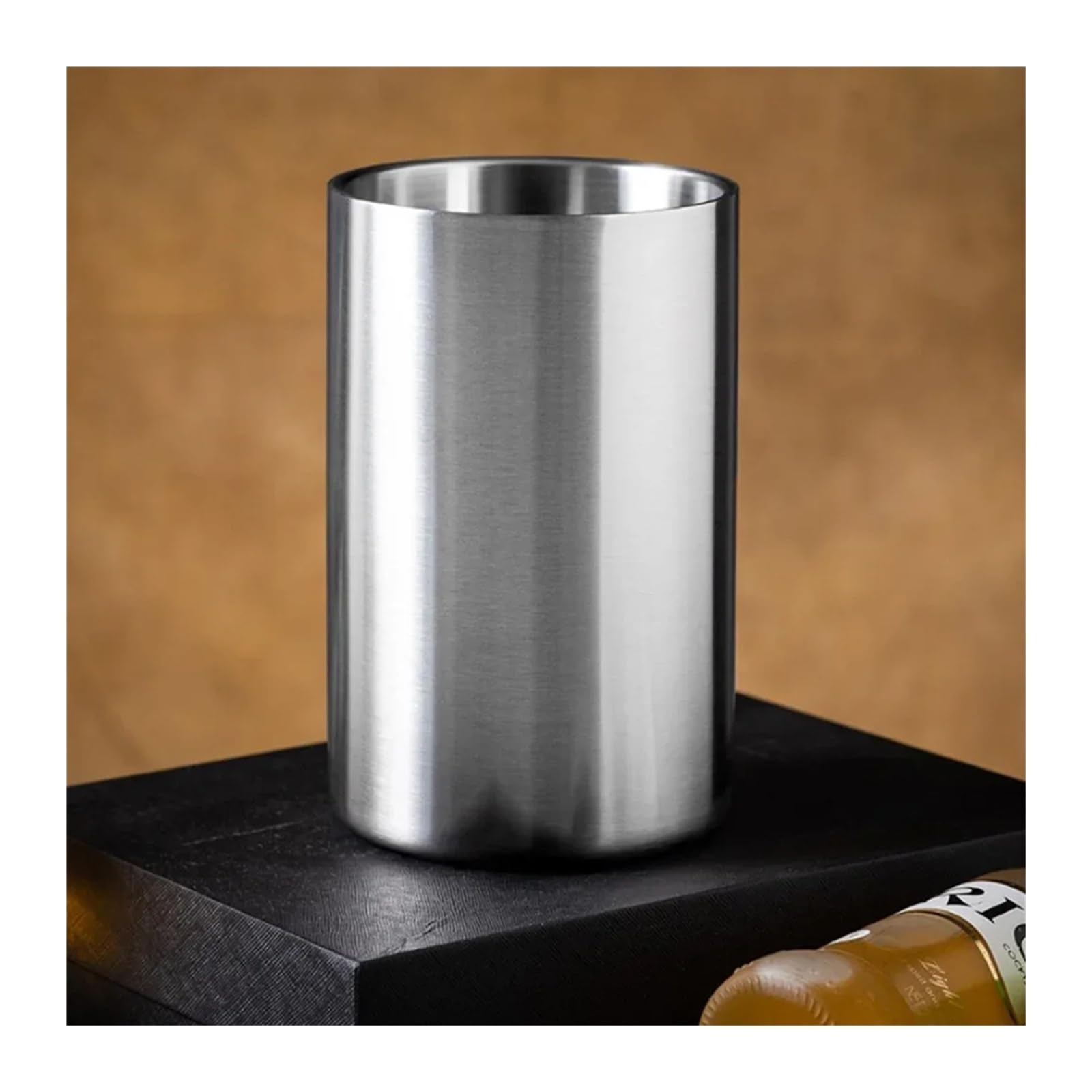 Cubo de Hielo Acero Inoxidable Doble Pared, Enfriador Aislado Botellas Cerveza, champán y Vino