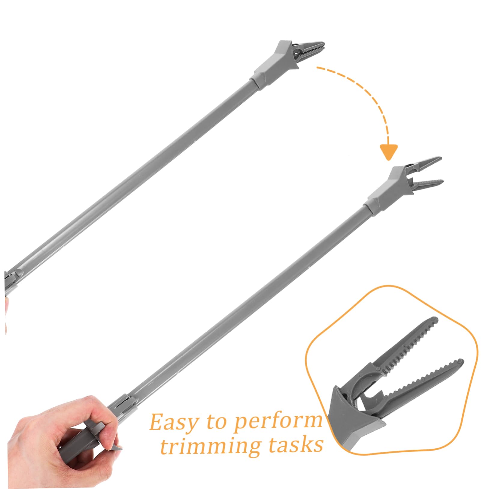 Happyyami Aquatic Plant Tweezers 50cm Fish Tank Decorations Plant Tongs Ergonomic Curved Tip and Sharp Trimming Blades