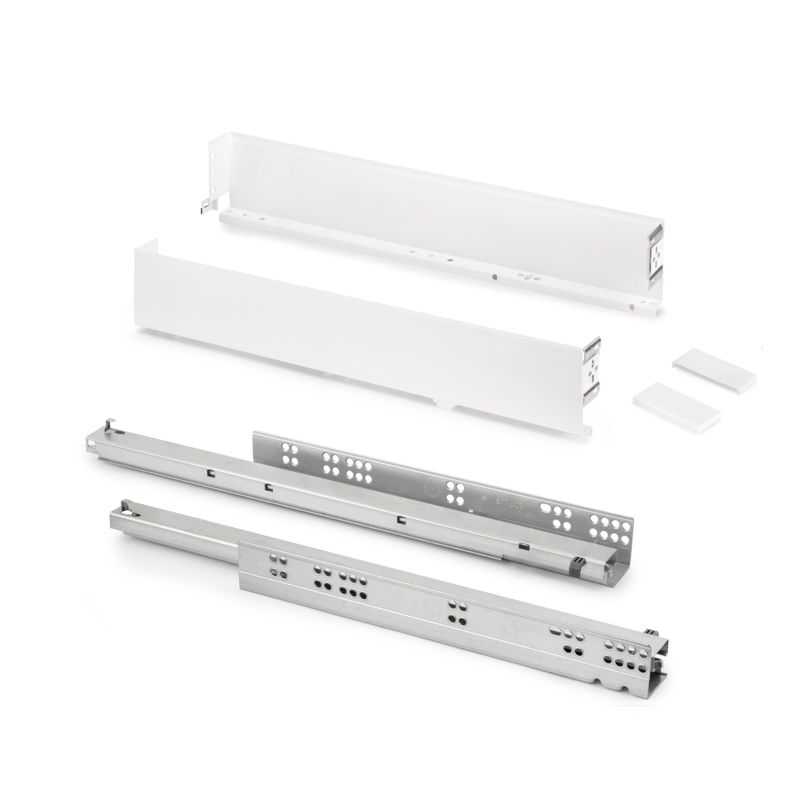 Emuca - Simplex 25kg (55,1 lb) External Drawer Height 88mm (3,4"), Depth 490mm (19,3"), Steel, White Painted