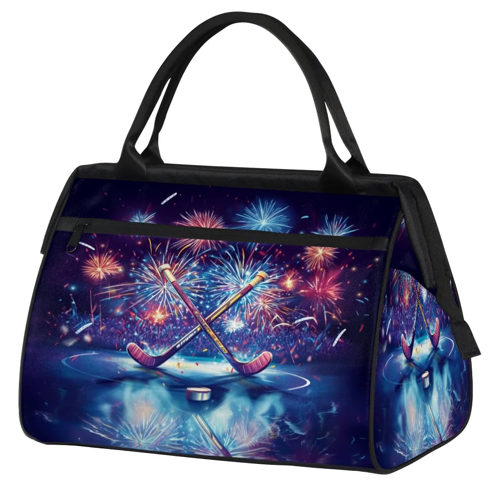 Sac de sport de hockey pour femmes, hommes, enfants, garçons et filles, sac de week-end, sac fourre-tout de 24 L pour le sport, la gym, le yoga, couleur, Big, Organiseur de sac