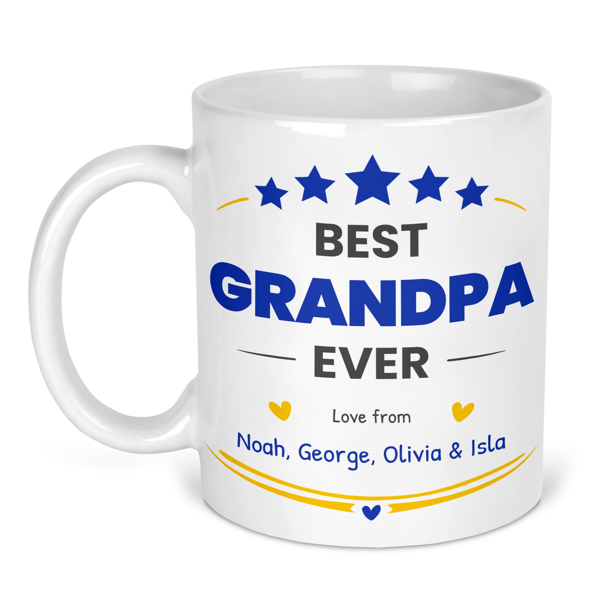 Chicken Craft Personalised Best Grandpa Ever Mug - Add Your Names, Gift for Grandpa on Fathers Day or Birthday