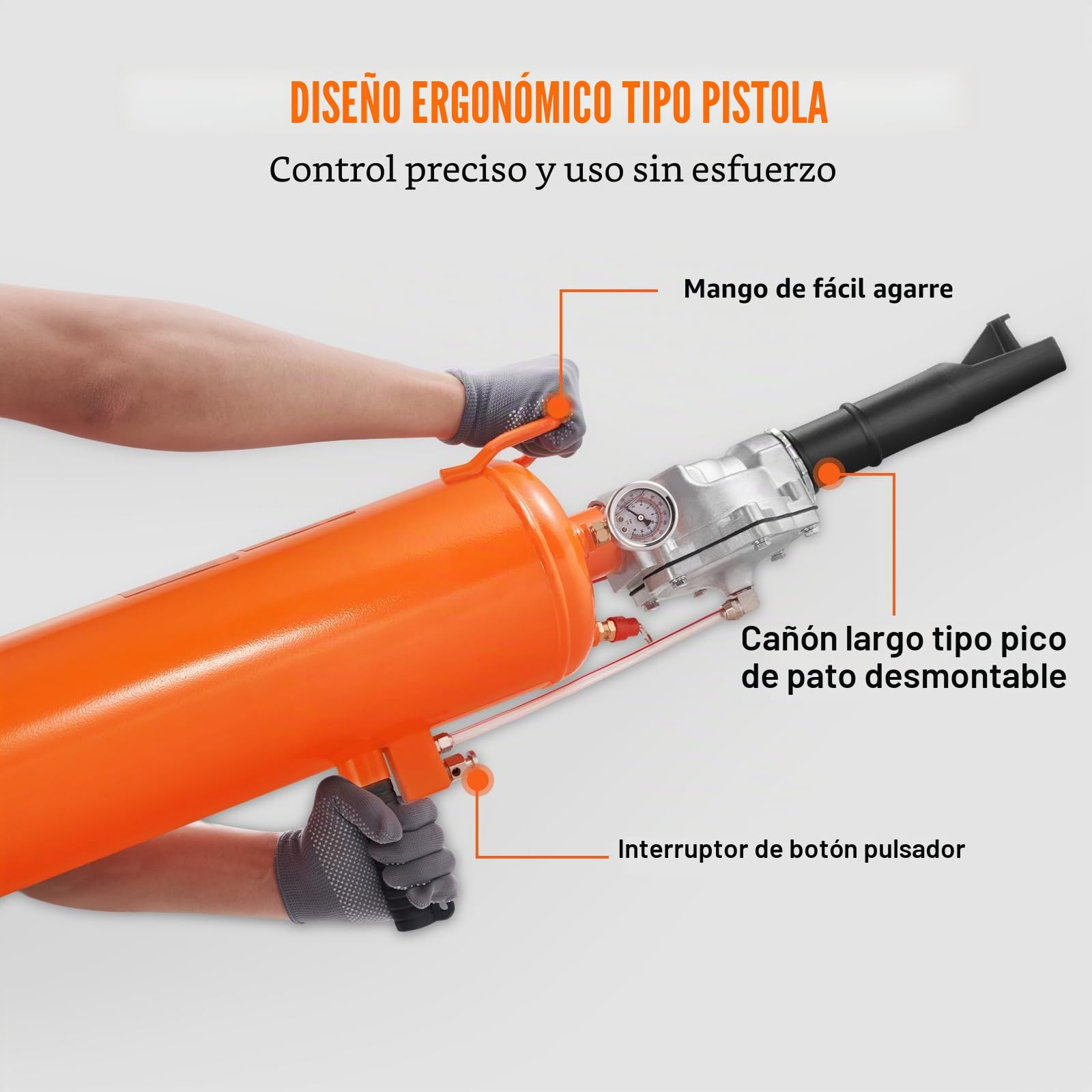 VEVOR Inflador de neumáticos de cañón de aire de 8 L, compresor de aire portátil de 120 PSI, presión de trabajo de 85-116 PSI para tractor, camión, ATV, coche y taller de reparación de automóviles