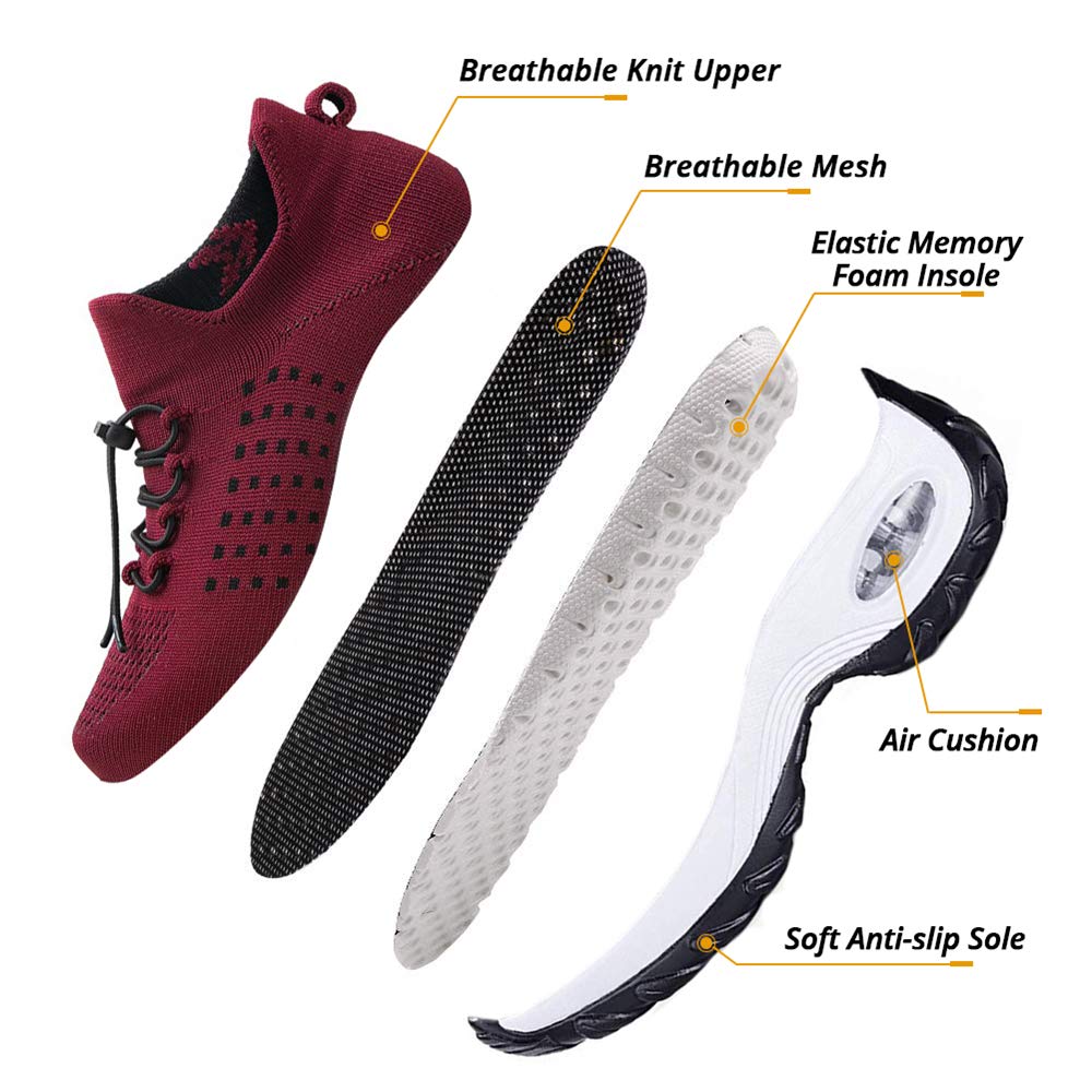 Hitmars Scarpe Ginnastica Donna Sneakers Running Camminata Corsa Basse Air Traspiranti Sportive Nero Blu Rosa Cachi Bianca Taglia 35-44