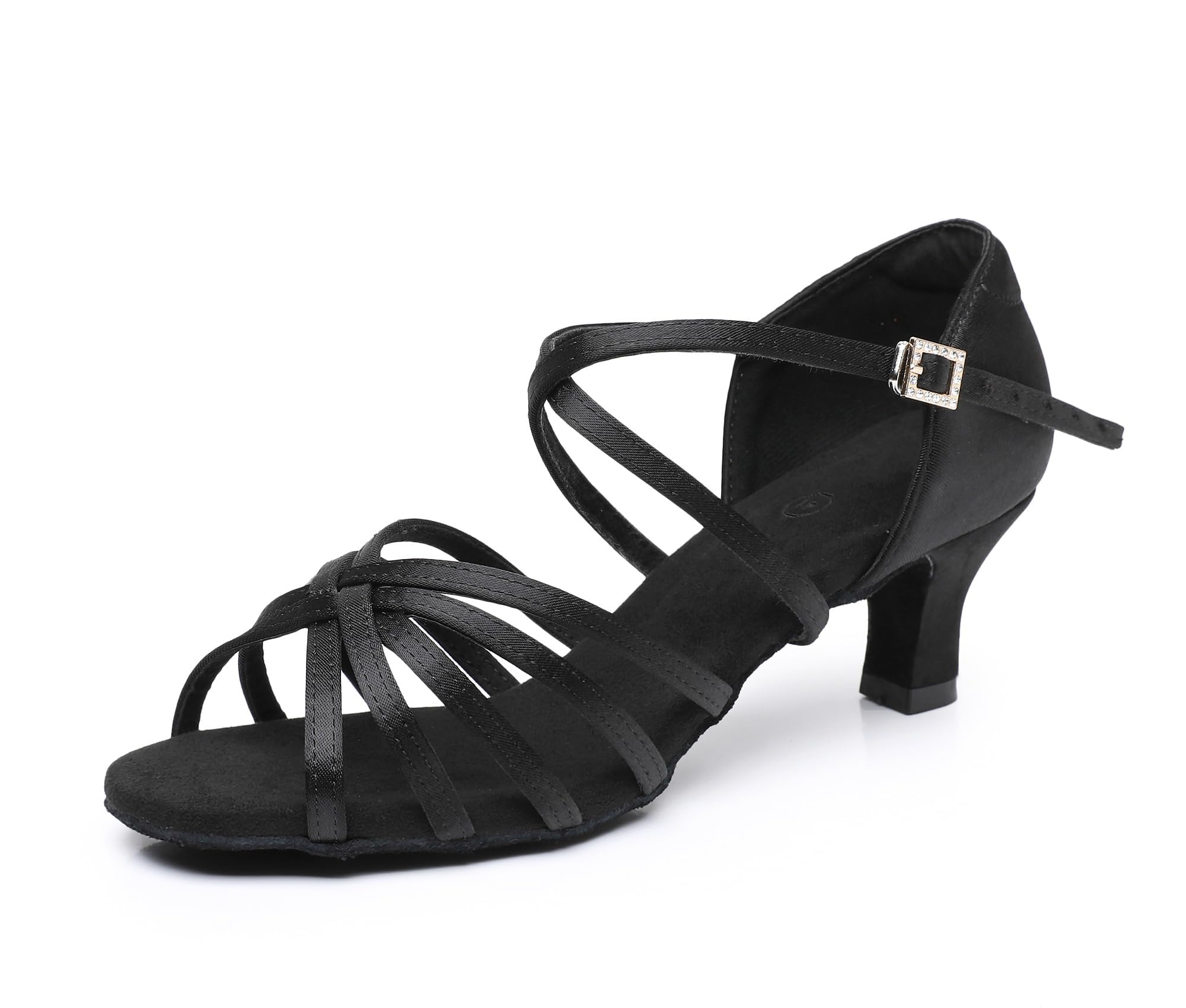 Rosefinch Zapatos de Baile Latino para Mujer, Zapatos de actuación de práctica de Baile de Salsa para Fiesta de salón,5/7cm tacón