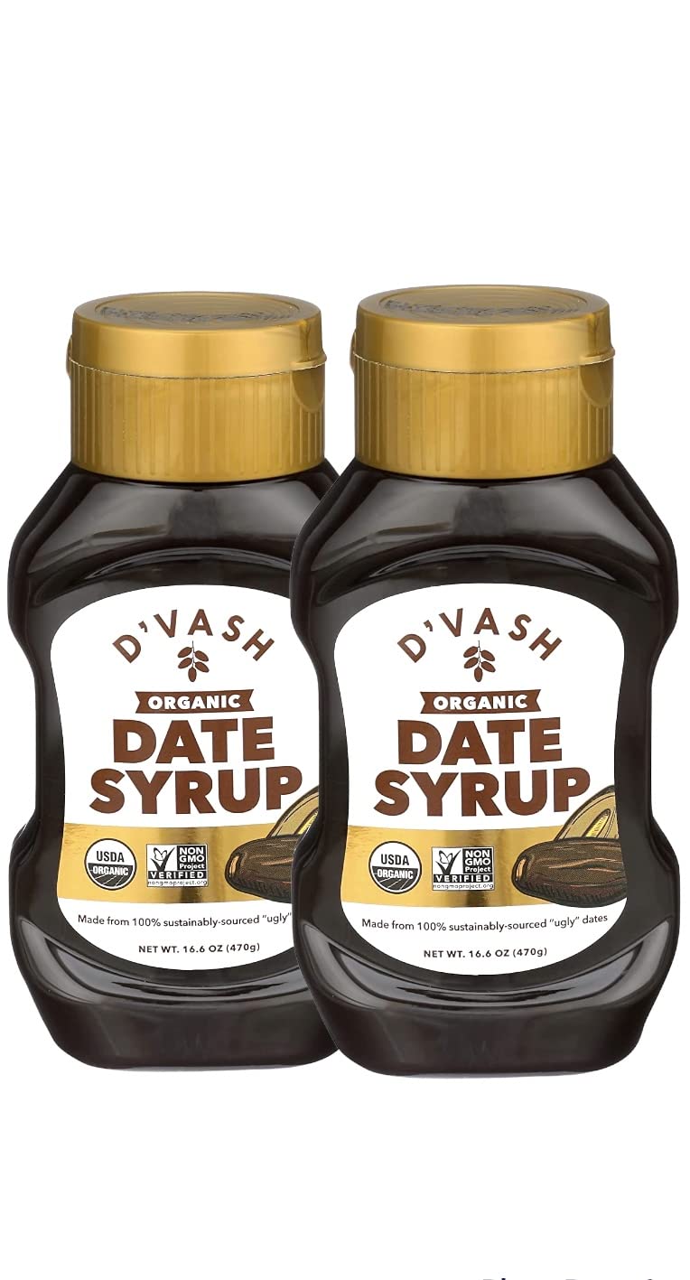 Dvash Organic Date Syrup 2 Pack, 16.6 Ounce Squeeze Bottle | Dibis | Vegan, Gluten-free, No Added Sugar, Paleo, Non-GMO, Kosher, Sugar Substitute|Honey,Maple and Barley Malt Substitute|