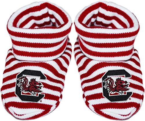 Creative Knitwear University of South Carolina Newborn Baby Striped Bootie Sock