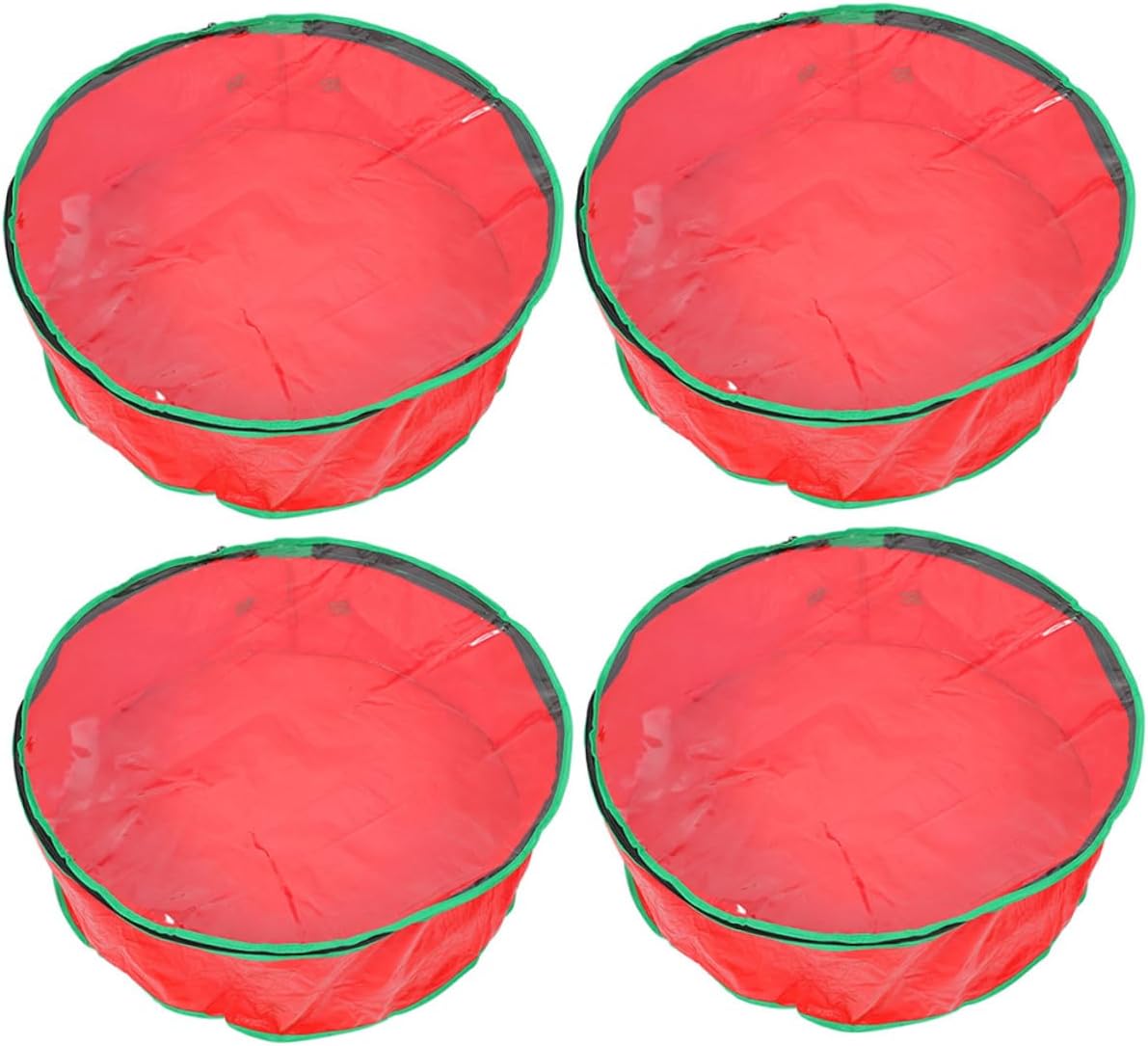 ABOOFAN 4pcs Christmas Wreath Storage Organizer Round Holiday Garland Holder for Easy Visibility Capacity for Festive Decoration and Home Storage