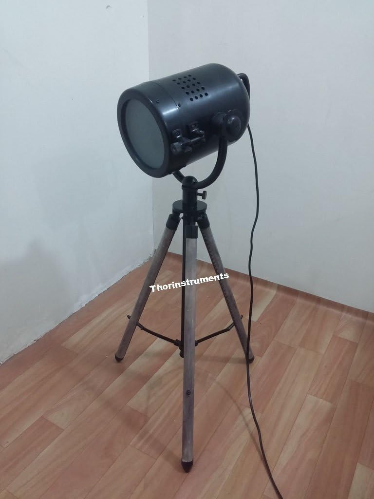 THOR INSTRUMENTS Nautical Classical Photography Spotlight Table LAMP Collectible SEARCHLIGHT Tripod Rustic Vintage Home Decor Gifts image 4