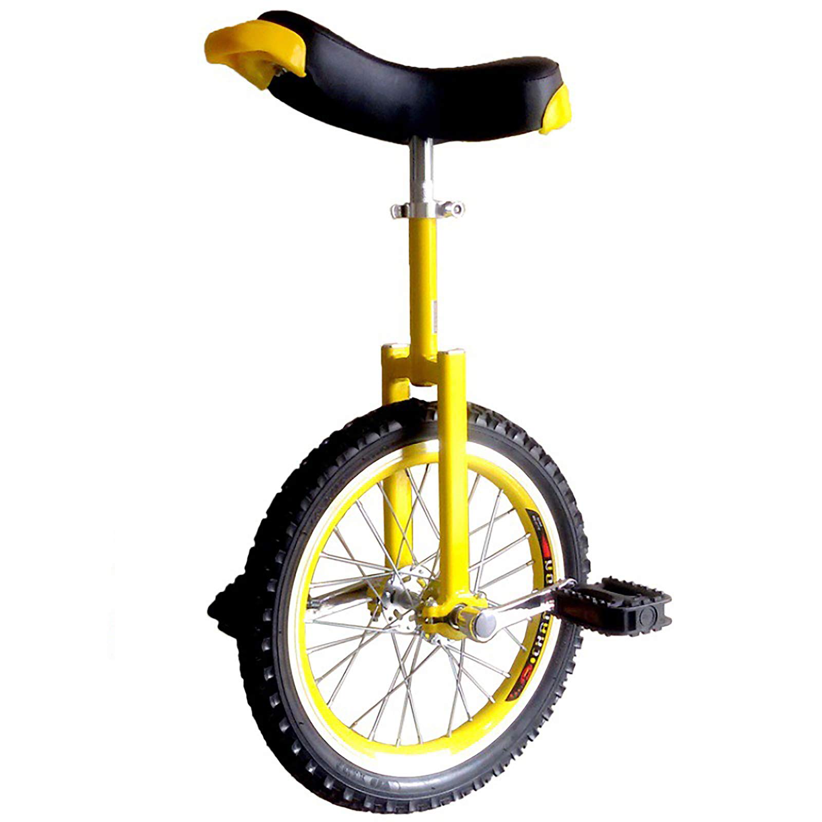 QWEASDF Monociclo, monocicli, Uniciclo, 16", 18", 20", 24" Monociclo, Una Ruota Bici, Escursioni in Bicicletta Sport Fitness Esercizio con la Gomma di Skidproof,Giallo,18”