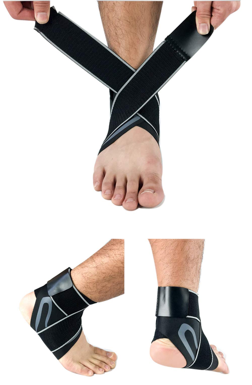 Topcloud Ankle Support(Pair) Ankle Brace Adjustable Ankle Stabilizer Compression Brace for Arthritis Pain Relief Sprains Sports Injurie and Recovery Breathable