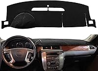 YIZ Black Dash Mat Cover for 2007-2014 Chevy Tahoe Suburban Avalanche, 2007-2013 Silverado LTZ Sierra Denali, 2007-2014 Yukon XL - Custom Fit Protection