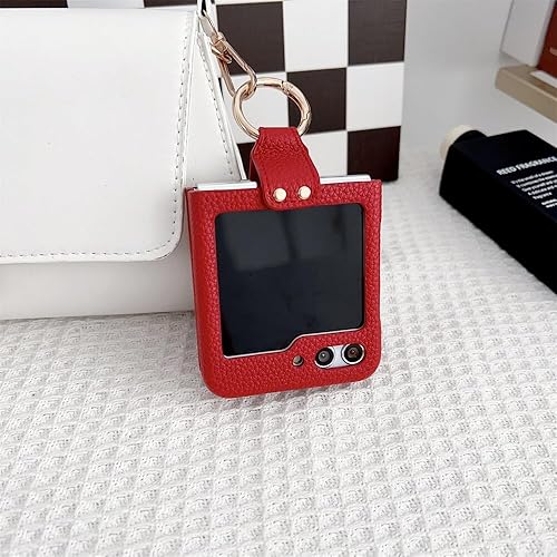 Miniatura 10 de Funda de piel sintética con soporte de anillo para Samsung Galaxy Z Flip 5 4 3 5G Z Flip3Flip4Flip5 mate retro lujo a prueba de golpes vintage