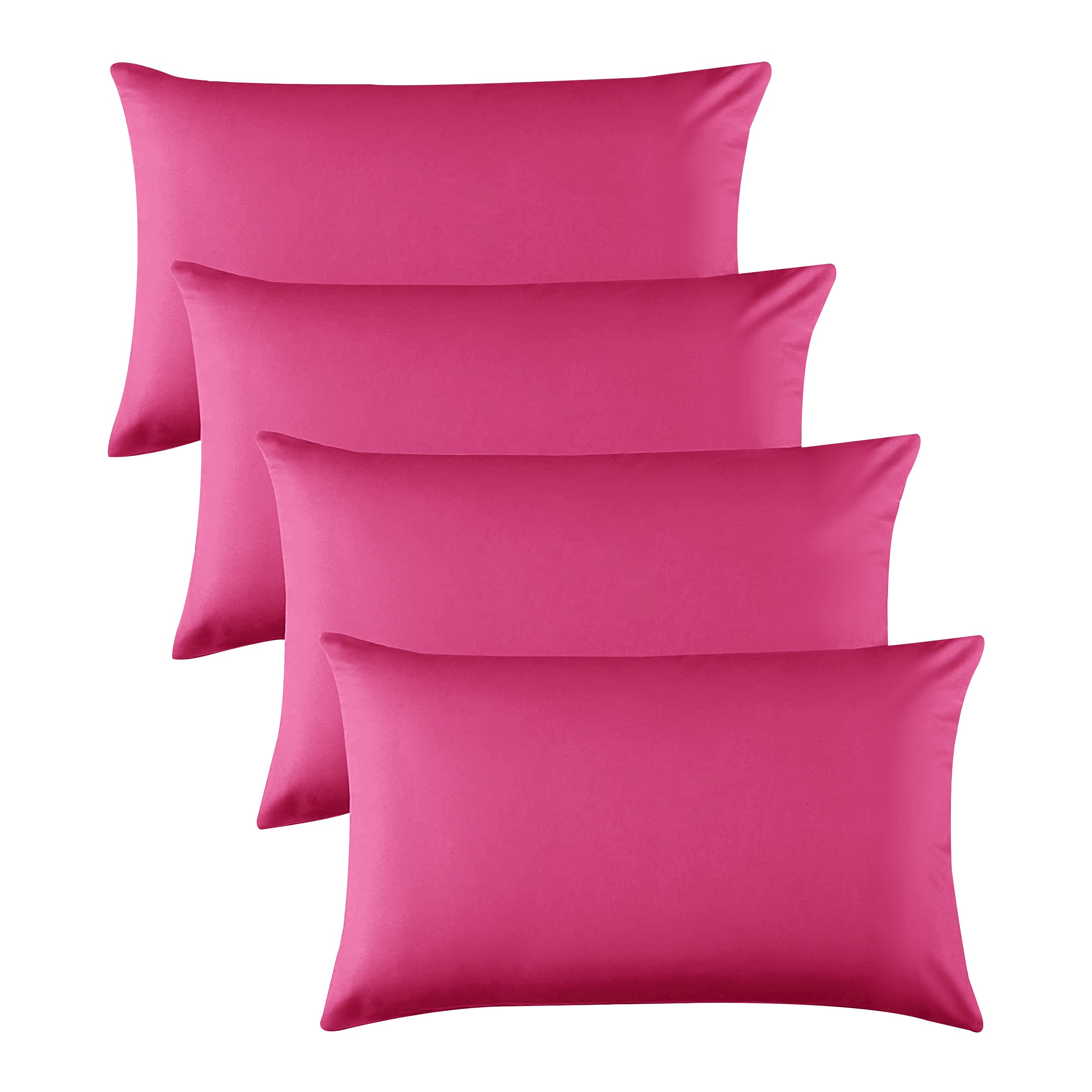 Hafaa Pillow Cases 4 Pack – Easy Care Soft Brushed Microfiber Pink Pillow cases - Wrinkle, Fade, Stain Resistant with Envelope Closure Bed Pillow Covers Protectors, 50x75 cm — image 1