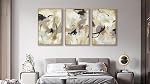 Large Framed Wall Art for Living Room Natural Wood Gold Float Framed Art Set of 3 Abstract Canvas Pictures Minimalist Artwork Canvas Prints for Bedroom Home Office Wall Decor 40X60CMX3pcs