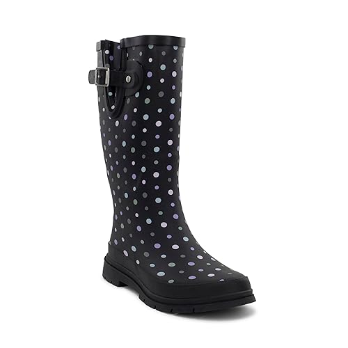 Western Chief Women's Tall Waterproof Rain Boot Outdoor Garden Shoes - 11 - Ditsy Dot