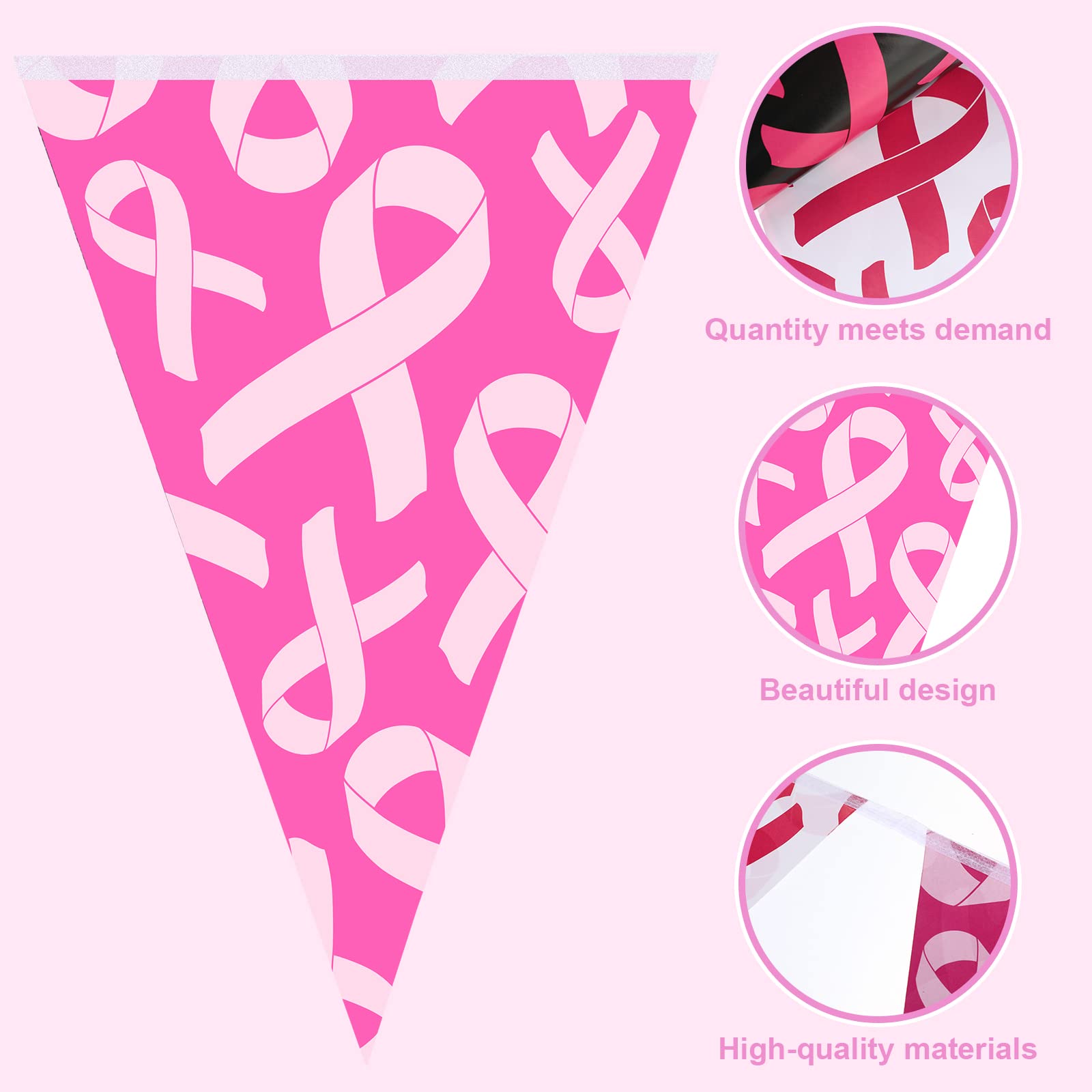 AUGSUN Bannière Octobre Rose, Deco Octobre Rose Drapeau D