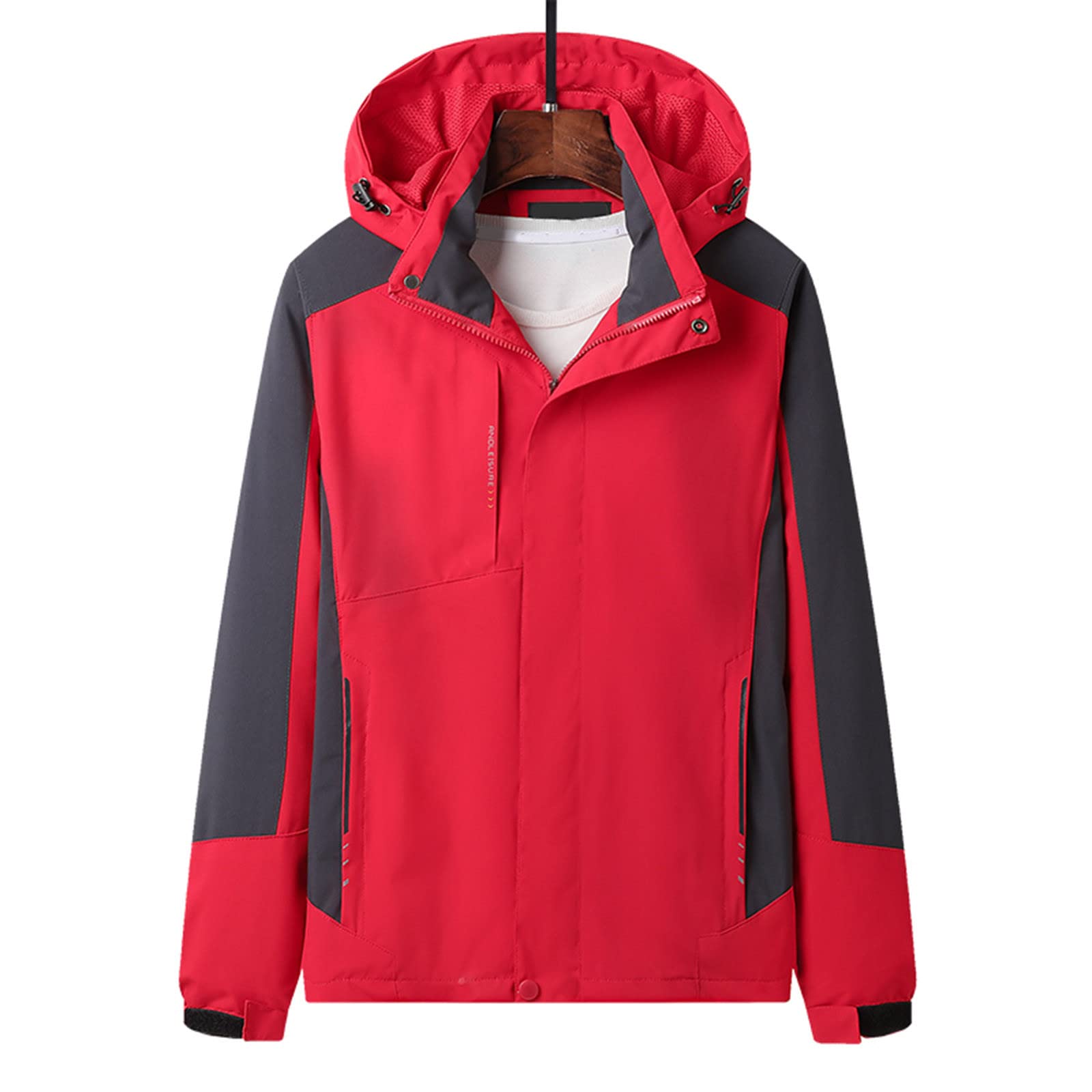 Męskie wodoodporne kurtki outdoorowe, softshell płaszcz przeciwdeszczowy outdoorowy kemping turystyka płaszcze z kapturem wiele kieszeni wiatrówka jesień na co dzień wypoczynek solidny z kapturem