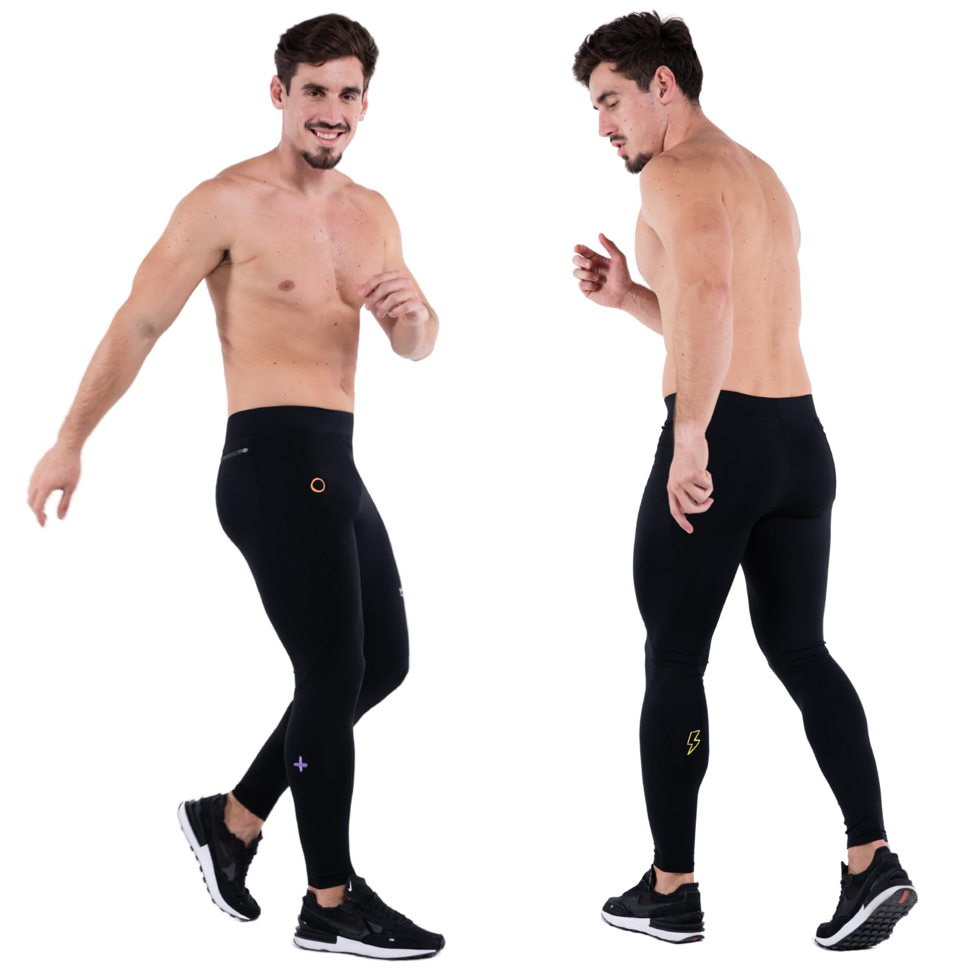 Kapow Meggings Leggings Sportivi Contenitivi da Uomo Performance PRO con Tasche
