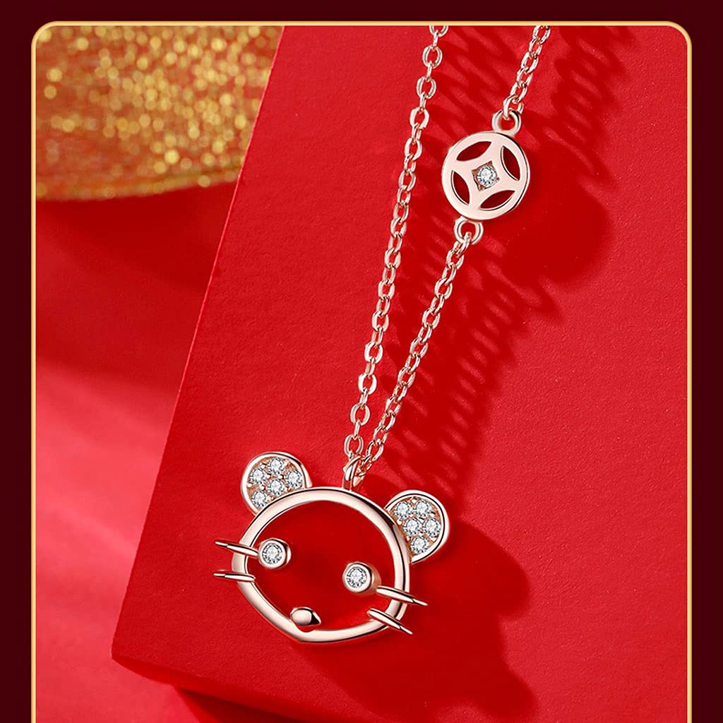 Collane La squisita implicazione della Forma Che Sei nel Mio Cuore, collane per Le Donne, Collana Pendente clavicola Lunghezza Totale 15.75in Collana da Donna (Color : A)