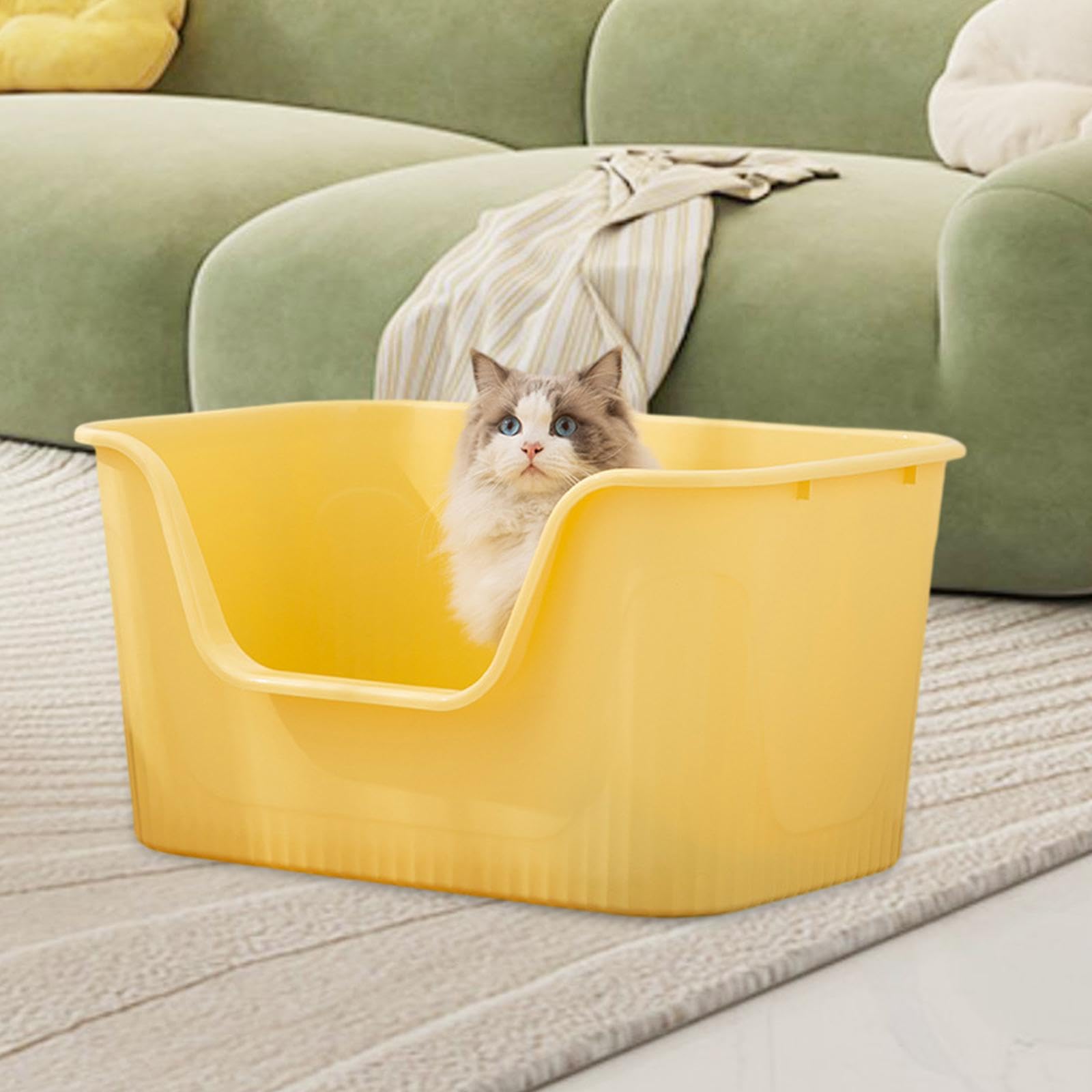 Lettaia, Lettiera for gatti, for animali con coperchio aperto(Yellow)
