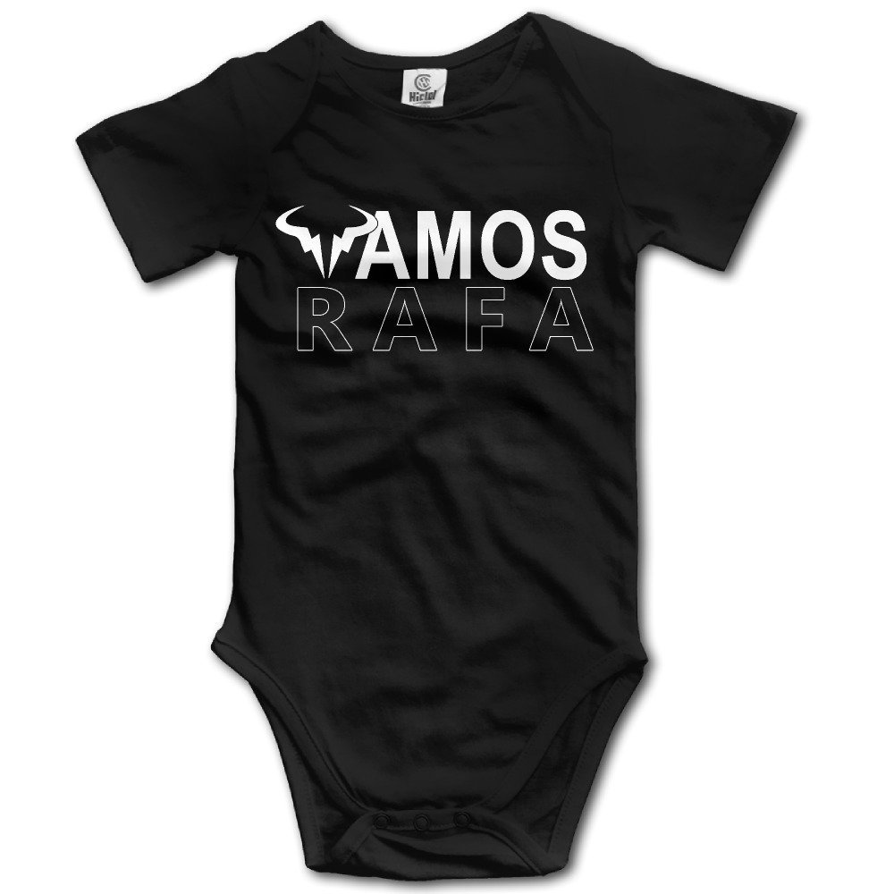 Newborn Baby Rafael Nadal Rafa Vamos Logo Romper Jumpsuit Bodysuit Outfits Black