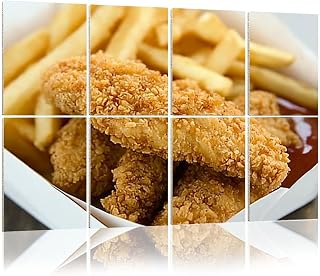 Art Acoustic Panels Fried Chicken Strips 8 Pack Decorative Sound Absorbing Wall Panels 48x32" Noise Canceling Soundproof Padding Room Decor for Office